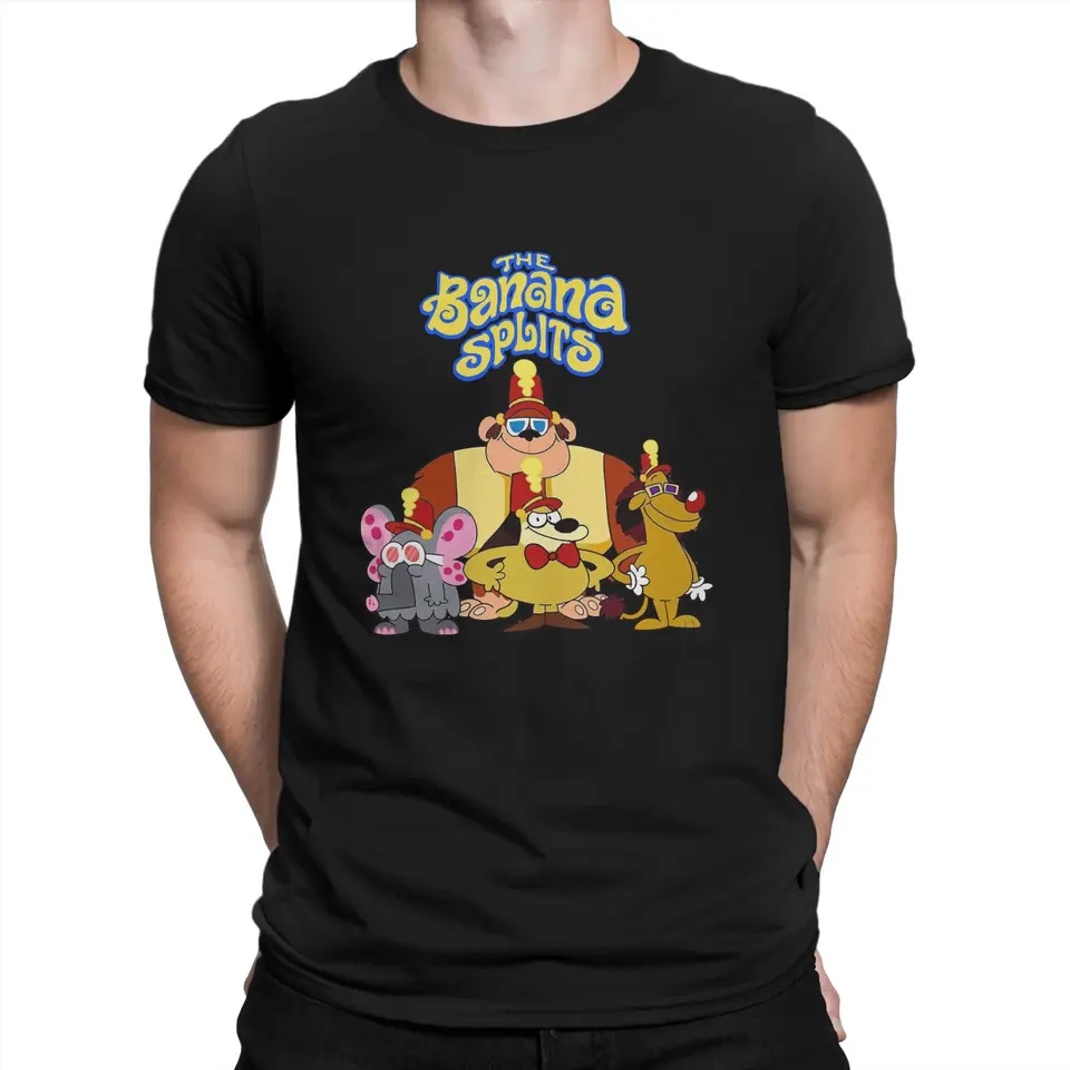 Vtipné bingo muži tričko Banana Splits karikatúry Crewneck krátke rukávy 100% bavlnené tričko Humor Top kvalitné darčeky narodeniny