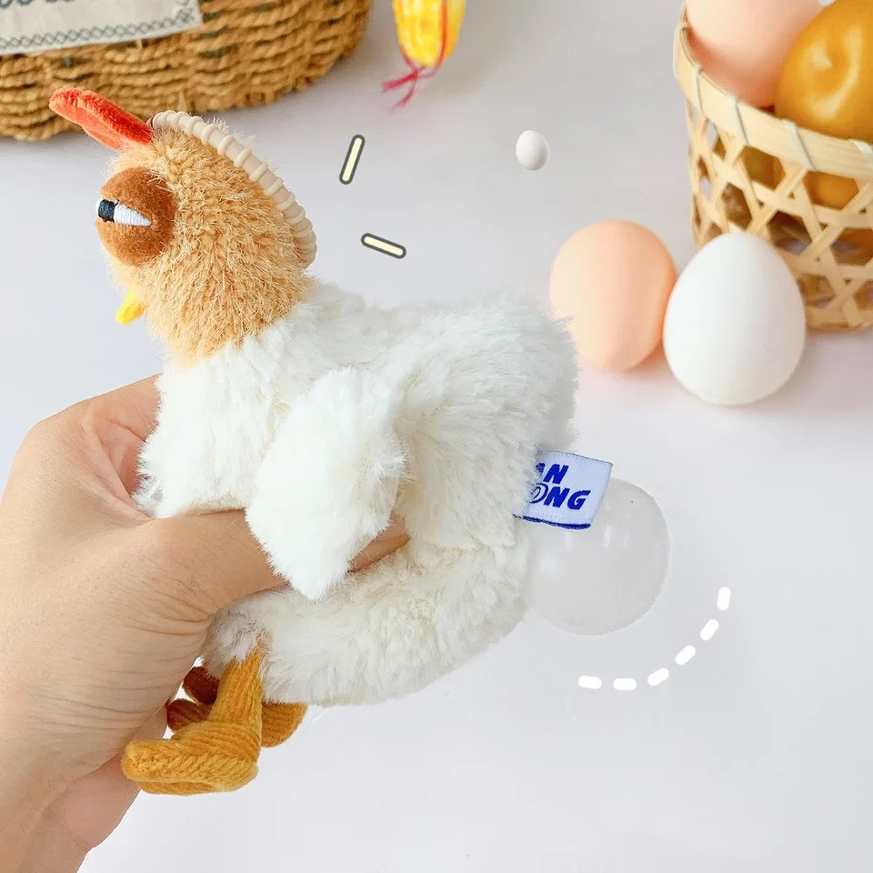 Vtipné gumové plyšové kuracie kuracie kľúče simulácia Karikatúra sliepky kľúča kľúče mäkké kovové kovové kladenie vajec, ktorý držiteľ zvierat držiak na kľúče