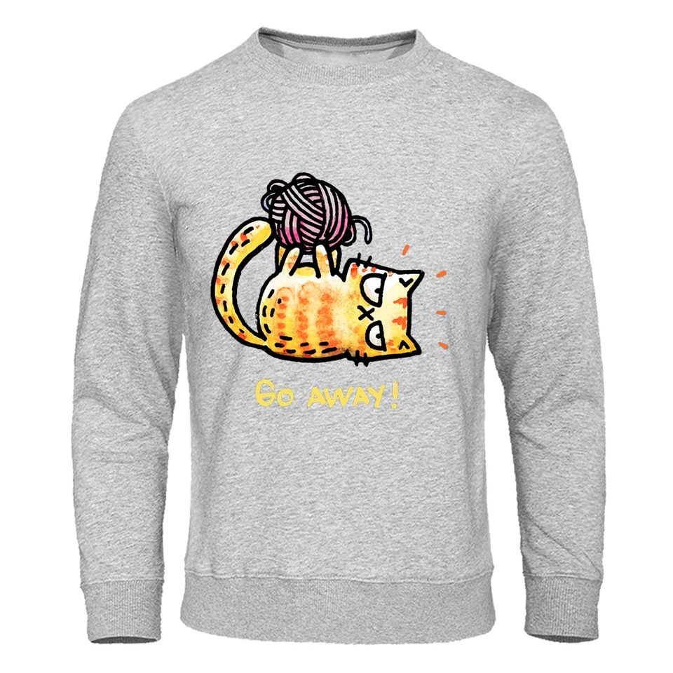 Vtipné mačky hrajúce sa s vlnenými mikinou pre mensimple S-xxl Hoodie Fleece Vysoko kvalitná mikina mikiny hip hop neformálne teplé topy žena