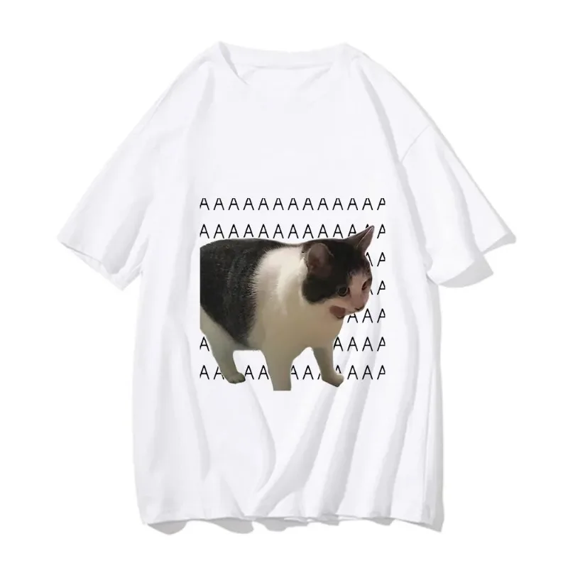 Vtipné meme smutné plačúce mačka tlačené Ženy Men Men ležérne letné tričko Harajuku Tričká neformálne módne odpaliská oblečenie krátke rukávy