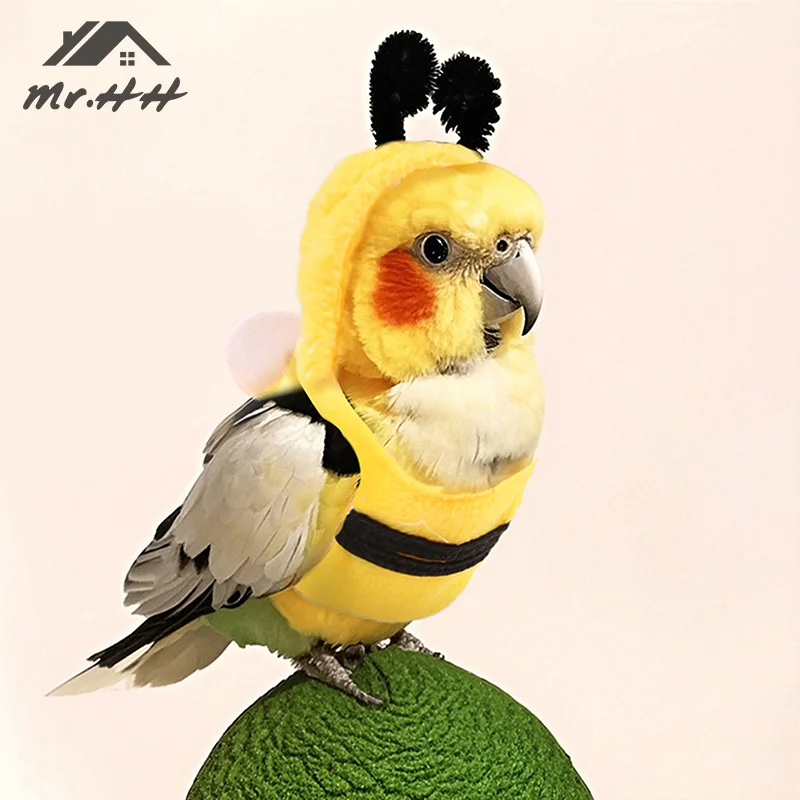 Vtipné včelie vtáčie mikiny oblečenie roztomilé zimné teplé mäkké vtáky rola hrajte oblečenie Parrot Butch včelie