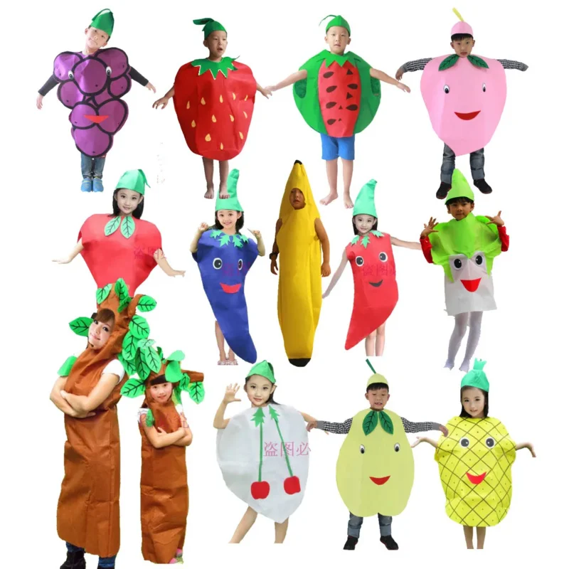 Vtipný Halloween Party Deň detí Karikatúra ovocný zeleninový kostým Cosplay oblečenie tekvica banán strom pre chlapca dievča NX7197