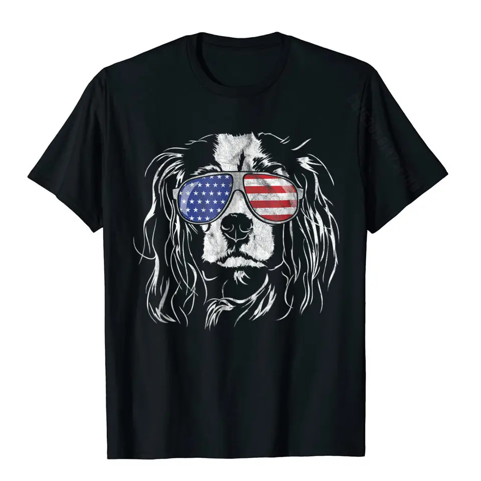 Vtipný hrdý Cavalier King Charles Španiel vlastenecký psí tričko Vlastné tričká