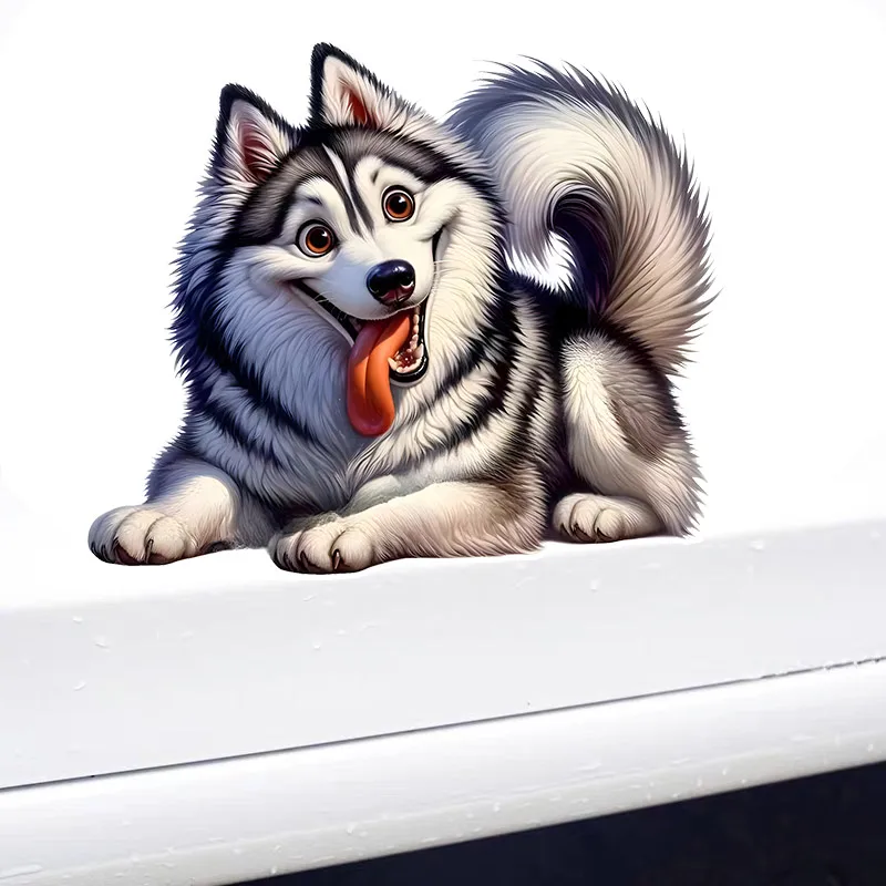 Vtipný husky domáceho maznáčika nálepka na auto vodotesné vinylové obtisky na zadnom okne s notebookom pre laptop self-pasívny nálepka pre doplnky automobilu