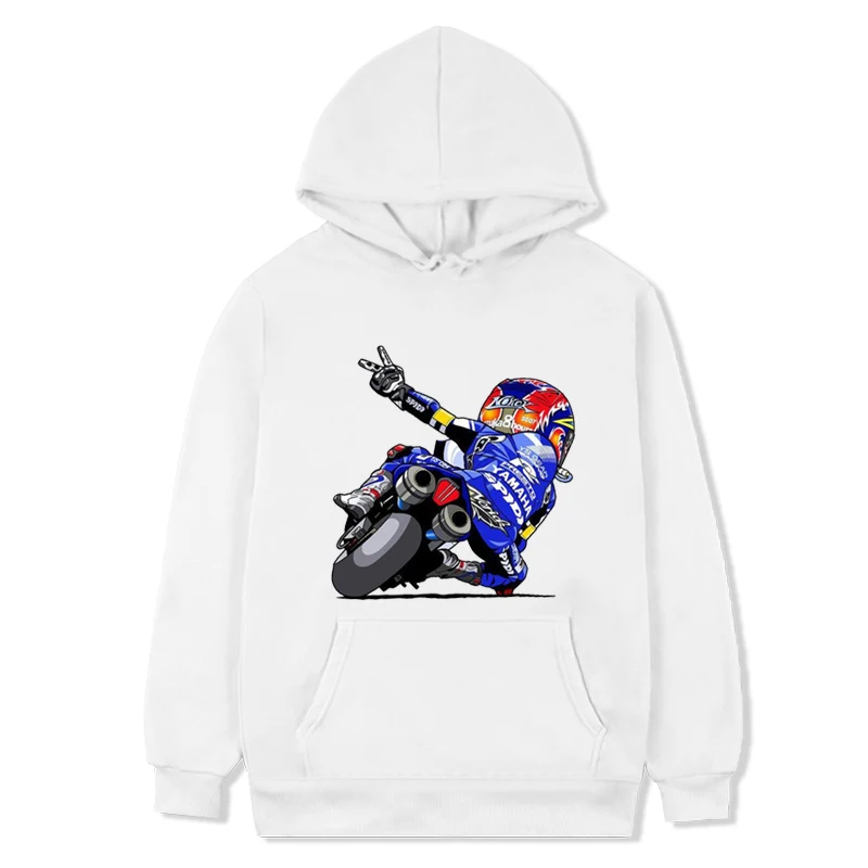Vtipný motocyklový biely bedrový pouličný mikina Men Outdoor Motokros Racing Jump Suming Racing Extreme Sport výtlačky mikina