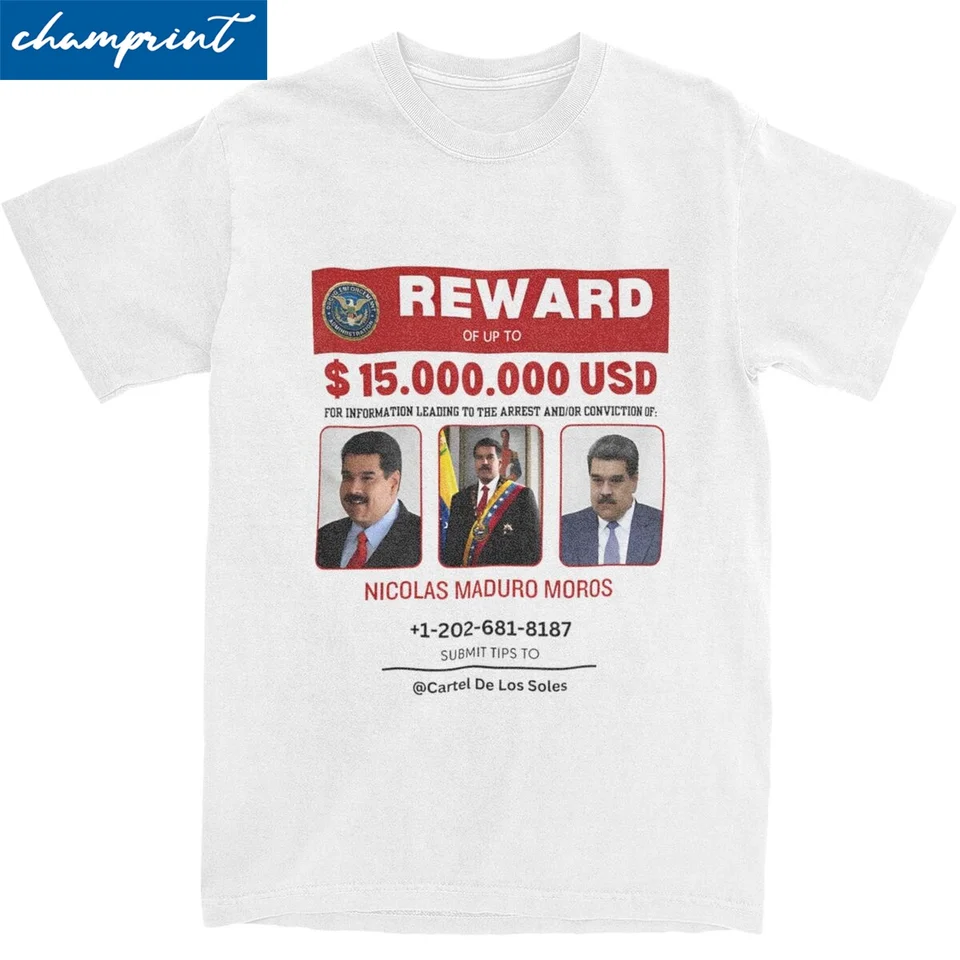 Vtipný Nicolas Maduro Reward Recompensa Camiseta T košeľa Men bavlna s krátkym rukávom Crewneck Tops Tops