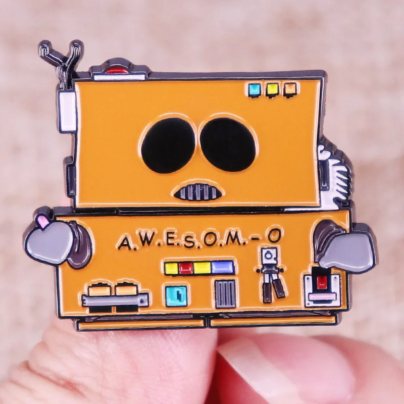 Vtipný robot smalt brošňa brošňa pre ženy karikatúry klopových pinov odznaky na batohové oblečenie doplnky šperky darčeky
