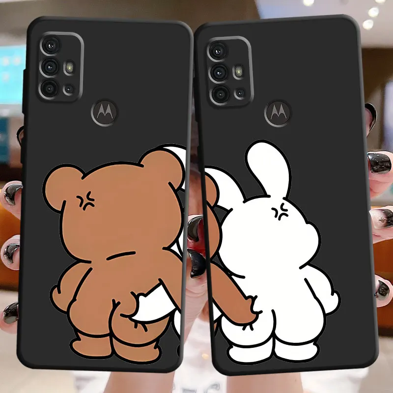Vtipný roztomilý puzdro na zväzok medveďa pre Motorola Moto G9 Plus Play Power G200 Edge 20 Pro Lite 30 40 Pro 30 Neo One Fusion Plus Soft