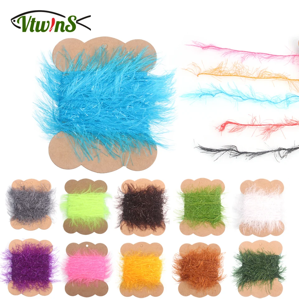 Vtwins 5m 196.85in ľadový straggle chenille, materiály vliehajúceho pre mušky pre vlnené streamery Salmon Salmon Trouch Pstruh pstruh Rybolov
