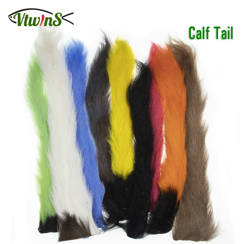 Vtwins Nature Spirit Calf Tails Kip Tails Fly Tying chvost a kožušina na viazanie mušiek Royal Wulff padák Adams Hex Hex Streser Salmon Salmon Salos