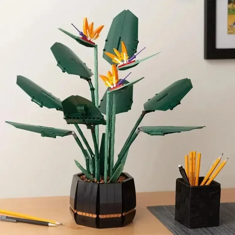 Vtáky raja 10298 Bird of Paradise Bouquet Rose Building Kamenné tehlové hračky pre deti