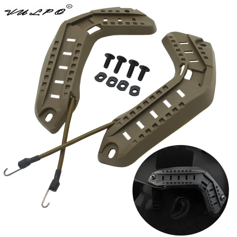 Vulpo Tactical Helme Príslušenstvo Arc prilba Mount Rail Rýchle prilba na bočné vedenie poľovníckeho poľovného poľovníka Airsoft Helmet Rail