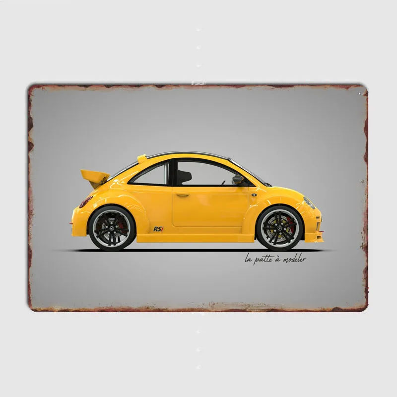 VW New Beetle RSI Klasické auto Kultový automobil Car Retro kovový plagát Sign Club Nástenné nástenné dekorácie cínové znamienko