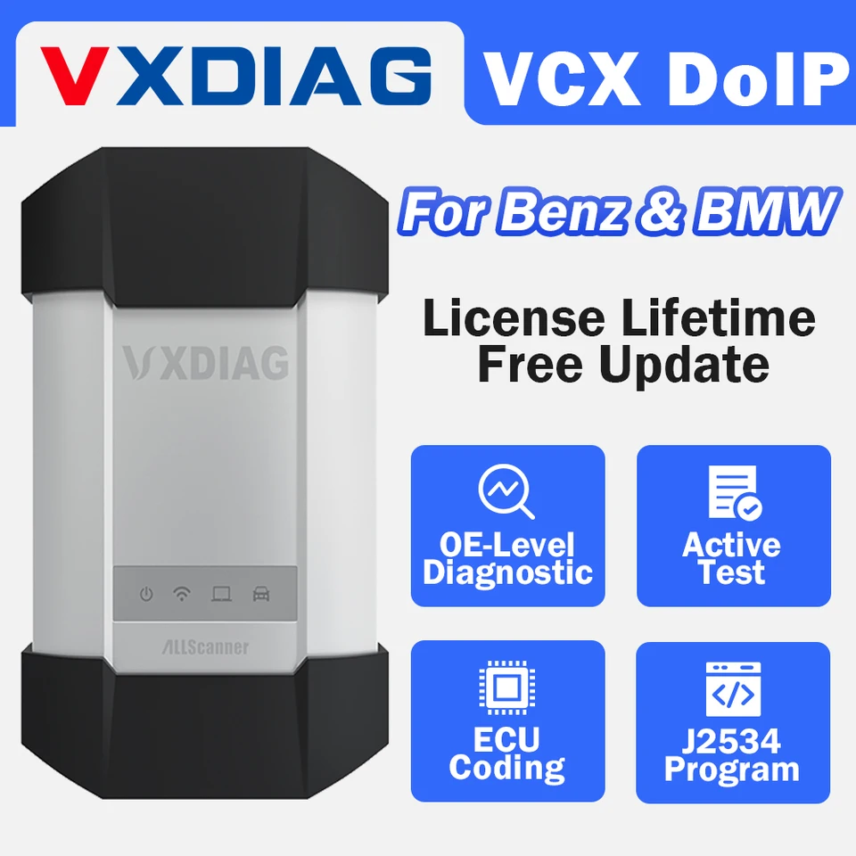 VXDIAG VCX DOIP CAR OBD2 Diagnostický skener pre BMW pre Mercedes Benz 2 v 1 OE na úrovni diagnózy ECU kódovanie J2534 Programovanie