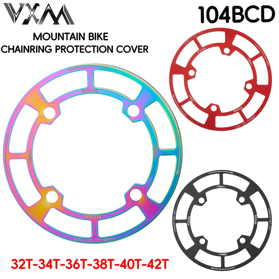 VXM MTB Crank Crank Protector 104BCD 32/34/36/38T/38402T Ochrana krytu bicykla Crankset Guard Adser