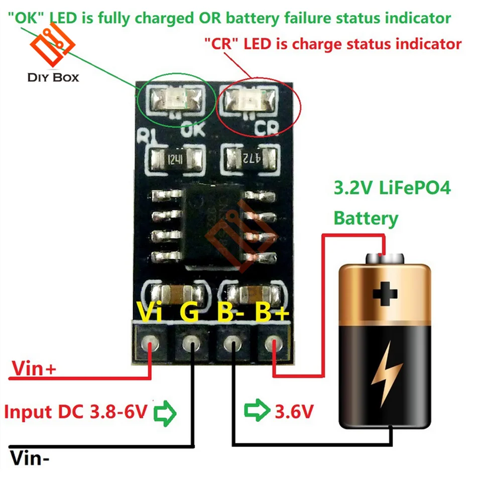 Vydatý modul batérií 3,2 V LIFEPO4 3,6 V 1A CV/ CC WTIH ORCHANIE OBCHODU AUTOMATICKÉHO ZOBRAZENIA NÁVODNÉHO SPEKU MOD