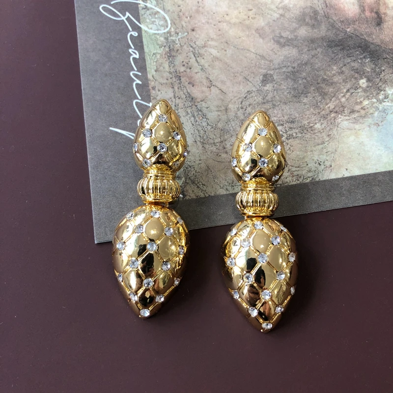 Vyhlásky Stud Cuuns Crystal Stone Drop Brincos pre ženské doplnky