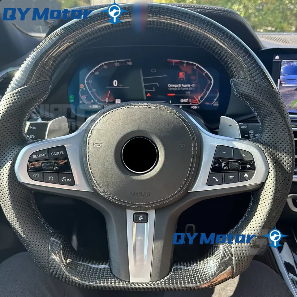 Vyhrievané volant s reálnymi uhlíkovými vláknami pre BMW M3 G80 M4 G82 M5 F90 M8 X3M X4M X5M X6M F97 F95 F96 G20 G30 G22 G01 G02 G05 G06