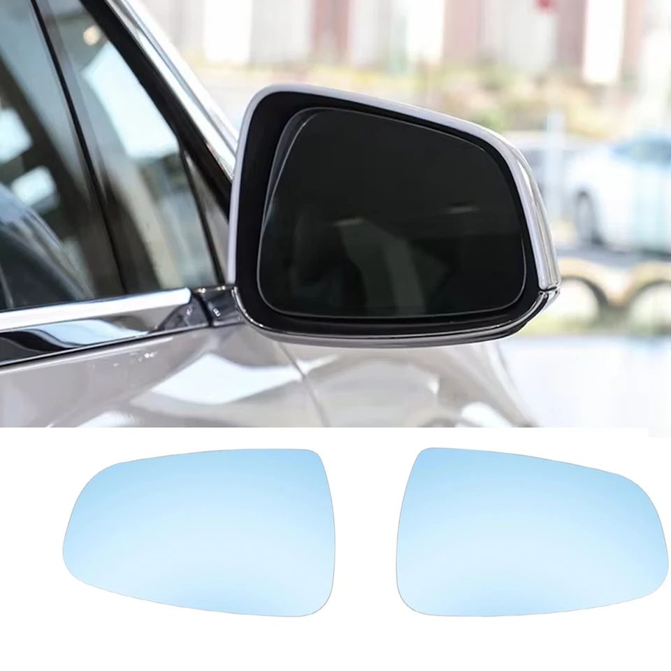 Vyhrievané ľavé a pravé bočné zrkadlo sklenené šošovky so širokouhlým uhlom anti osvetlenia pre model Tesla SXY Dávka modrého skla s podkladovým doskou