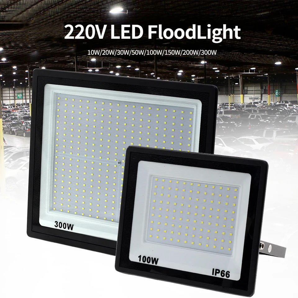 Vylepšené 220 V LED Floodligh Tspotlight 50W/100W/150 W/200W300W White Ulica IP66 LED vonkajšie osvetlenie LED