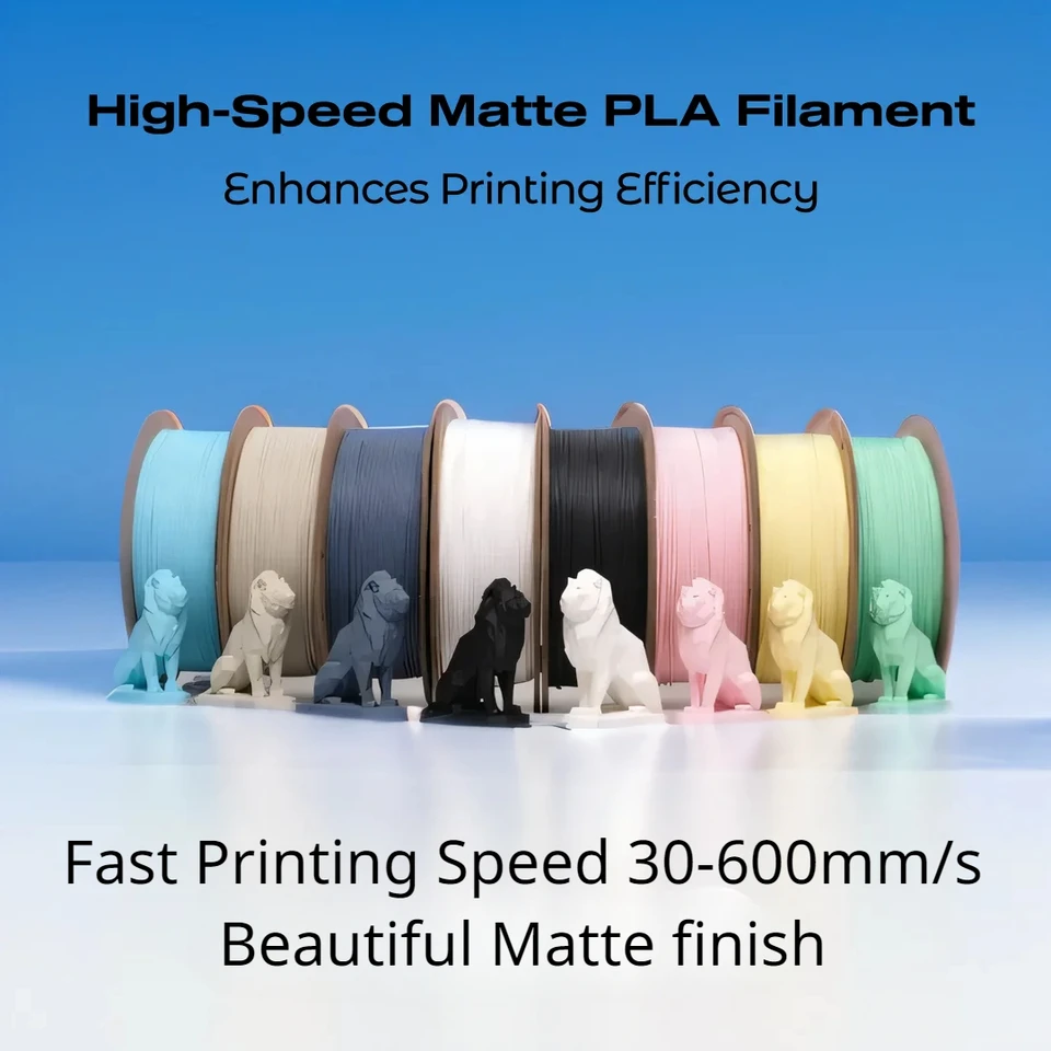 Vylepšené vlákno Matte PLA 1,75 mm, vysokorýchlostná rýchlosť 30-600 mm/s, rýchla rýchlosť tlače vynikajúca priľnavosť matný plant, 1 kg/cievka