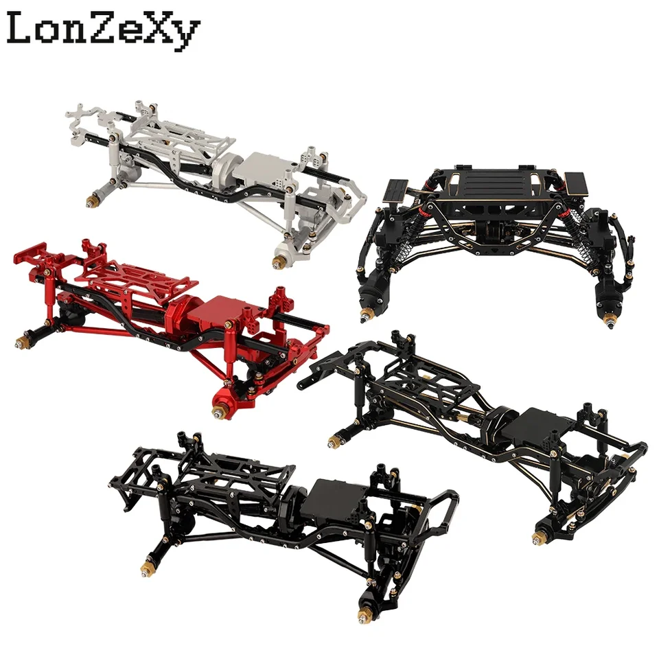 Vylepšený hliník alebo mosadzný prázdny rám podvozku pre 1/24 axiálny SCX24 C10 90081 AX24 AXI00002 AXI00005 AXI00006 Kovové diely