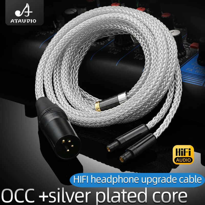 Vylepšený kábel pre slúchadlá Ataudio Hifi s vyváženým káblom s 2,5/3,5/4,4 mm/4pin XLR pre kábel pre slúchadlá pre AMPS HD800 HIFIMAN