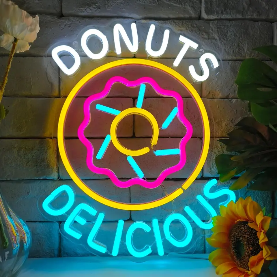 Vynikajúce šišky neónové znaky LED neónové svetlo USB Light Up Sign pre Akery Shop Sign Sign Candy Shop Decorácie obchodná značka pre obchod