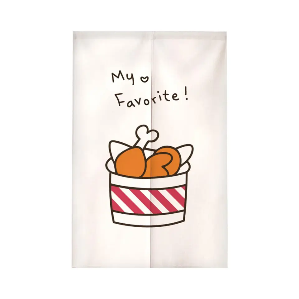 Vyprážané kuracie japonské japonské závesy Norren Cotton Cotton Winen Dvere Curtain Cartoon Tlač okna ošetrenie tapestry tieňovanie domov