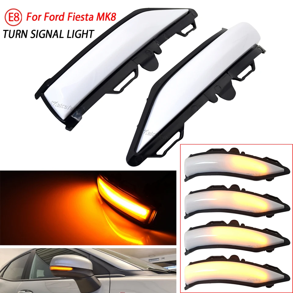 Vyskytkové zrkadlo LAMP Bočné krídlo LED svetlo LED svetlo pre Ford St Line MK8 2018 Fiesta MK8 2019 2020 PUMA 2020 Styling automobilu