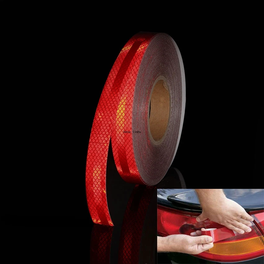 Vysoko intenzita Red Retro Reflexná páska Outdoor bezpečnostné nálepky 25 mm*5m reflexné reflexy prúdi vodotesný lepidlo na bicykel
