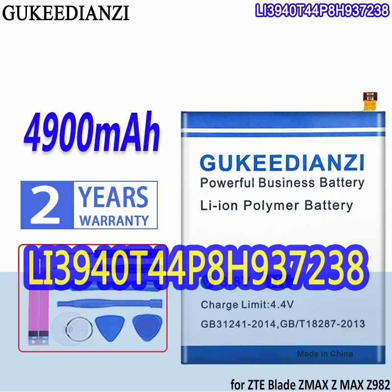 Vysoko kapacita Gokeedianzi batéria LI3940T44P8H937238 4900MAH pre ZTE Blade Z MAX Z982 BATKÉ PLYTY