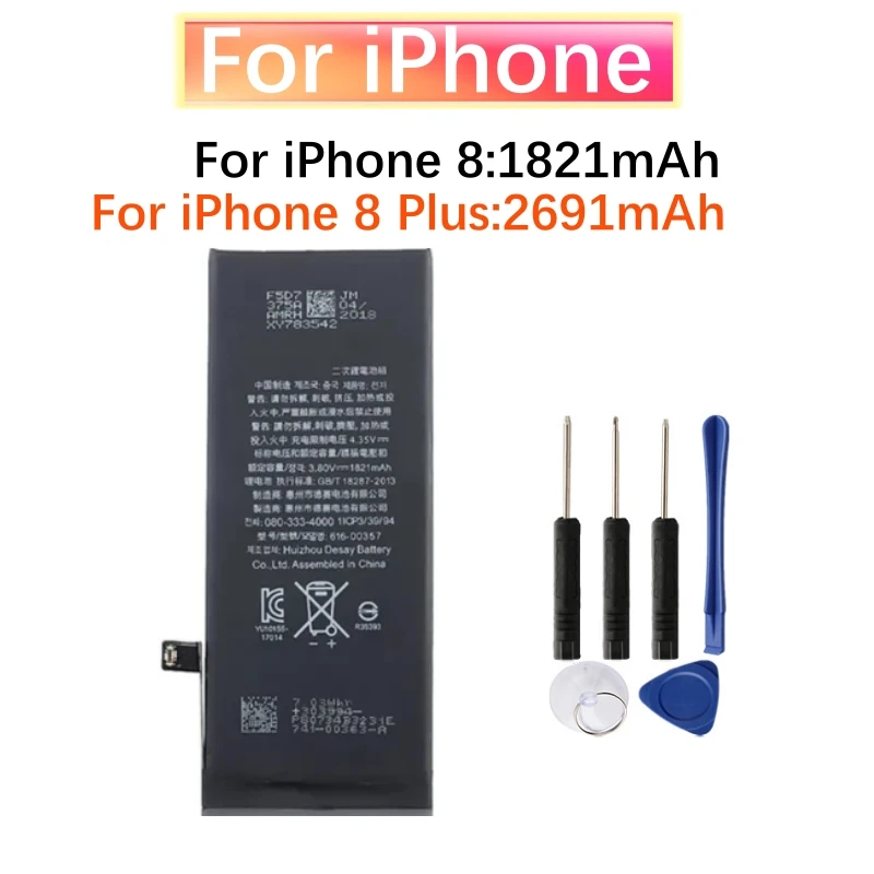 Vysoko kapacitná výmena batérie pre iPhone 8 8 Plus iPhone 8 Plus iPhone 8 Výmena batérie + bezplatné náradie