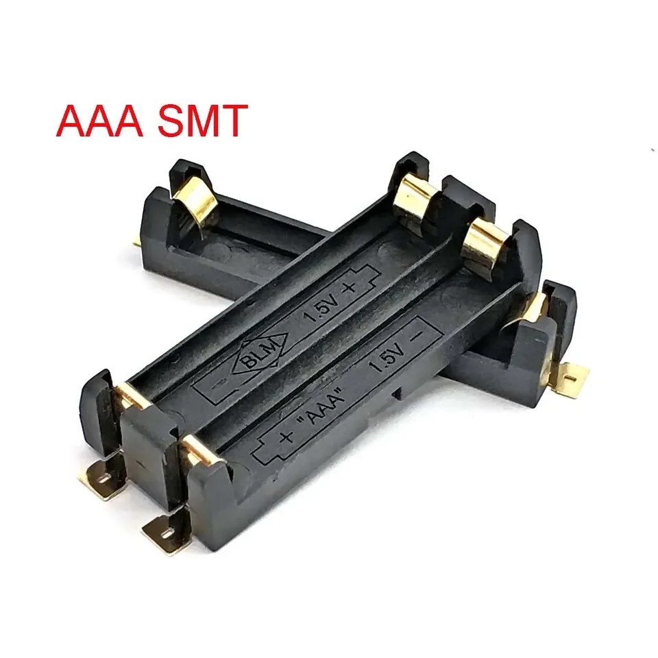 Vysoko kvalitná 1/2 slot AAA držiak batérií SMD SMT batériu s bronzovými kolíkmi DIY lítiová pružina