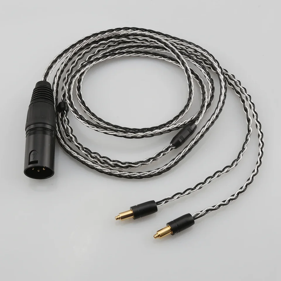 Vysoko kvalitná 2,5 mm 4,4 mm XLR 3,5 mm 8 jadro strieborná čierna slúchadlá pre Shure SRH1540 SRH1840 SRH1440