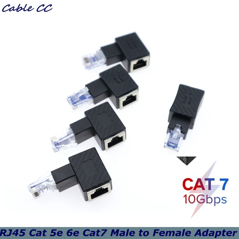 Vysoko kvalitná 90 stupňov hore, dole, vľavo, vpravo, RJ45 CAT 5E 6E CAT7 MESE AKO ŽENA LAN ETHERNET Adaptér siete