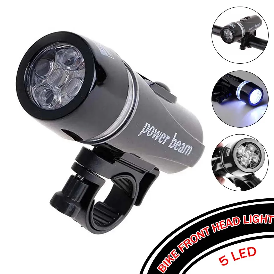 Vysoko kvalitná bicykla predná hlava Svettlá vodotesná cesta MTB 5 LED horské bicykle predné svetlo Lastlová lampa cyklistická lampa baterky