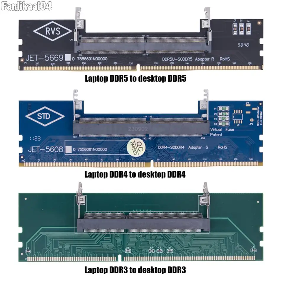Vysoko kvalitná karta So-Dimm to PC DIMM Pamäťový adaptér pre prenosný počítač DDR3 DDR4 DDR5 do konektora aktualizácie na pracovnej ploche