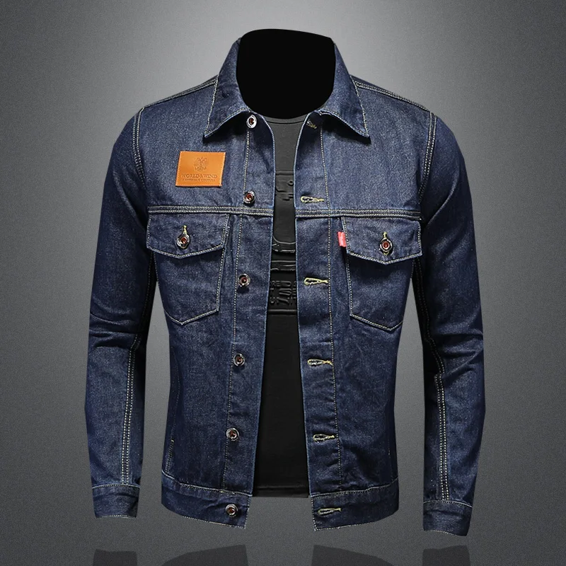 Vysoko kvalitná tmavo modrá jednoduchá módna Európa a Spojené štáty klasické pekné 2024 NOVÝ MÁ PEMP CAMICE DENIM CABLE M-4XL