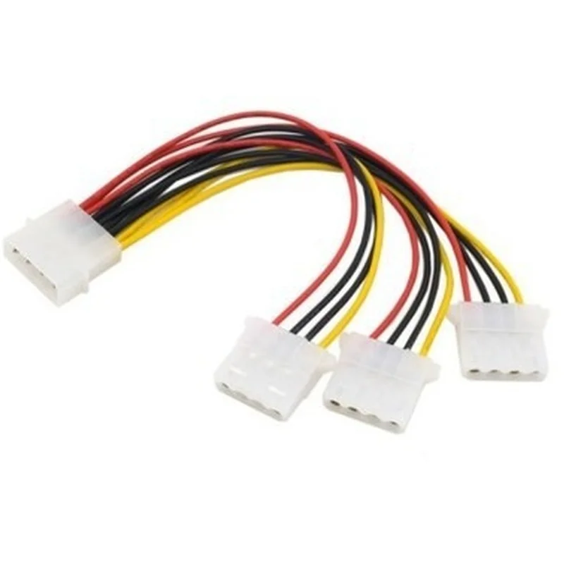 Vysoko kvalitné 4pinové IDE napájacie káble HY1578 4 PIN MOLEX Muž do 3 port MOLEX IDE SMENNÝ KAMPITOVÝ KAMPITER Adaptér