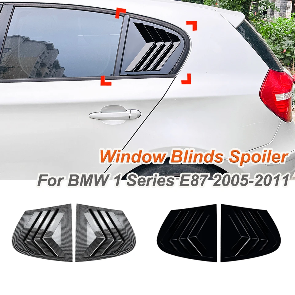 Vysoko kvalitné ABS lesklé čierne okenné žalúzie SPOILER SILER STRECERS Exteriér dekorácie pre BMW 1 sériu E87 2005-2011