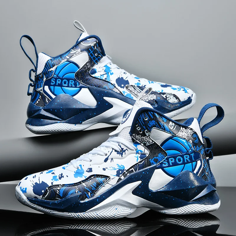 Vysoko kvalitné basketbalové topánky Men tenisky Boys Basket topánky na jeseň High Top Anti-Slip Outdoor Sports Spory Trainer Dámske leto