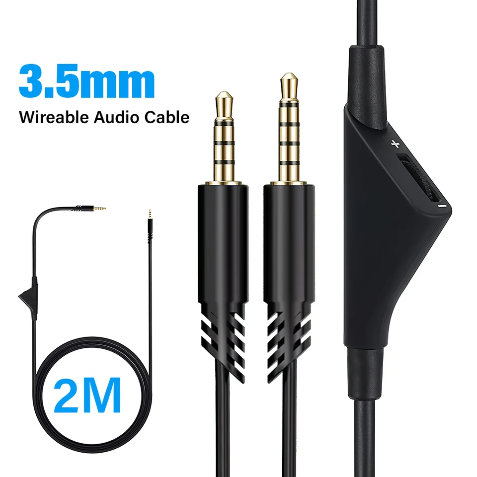 Vysoko kvalitné herné headsetové zvukové kábel s stlmením tlačidla pre Logitech Astro A10 A40 Výmena slúchadiel pre slúchadlá 3,5 mm