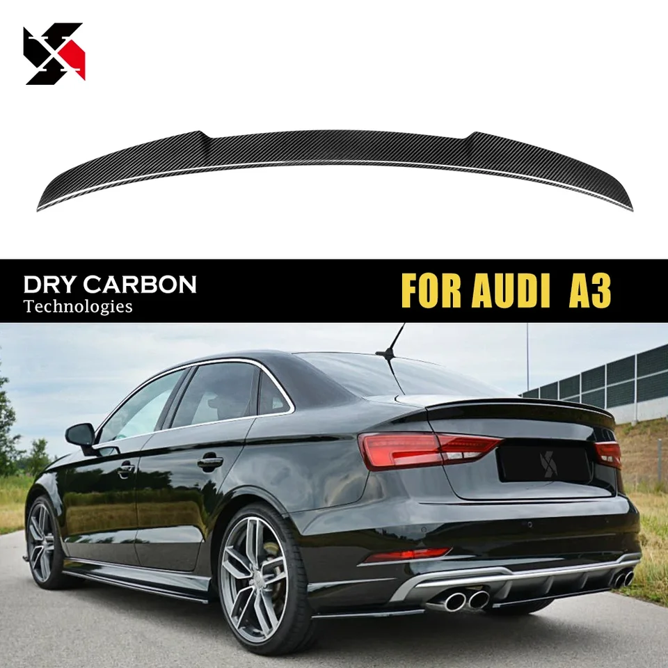 Vysoko kvalitné krídla zadného kufra Krídla Skutočné suché uhlíkové vlákno pre roky 2013-2019 Audi A3 8V Limousine Convertible