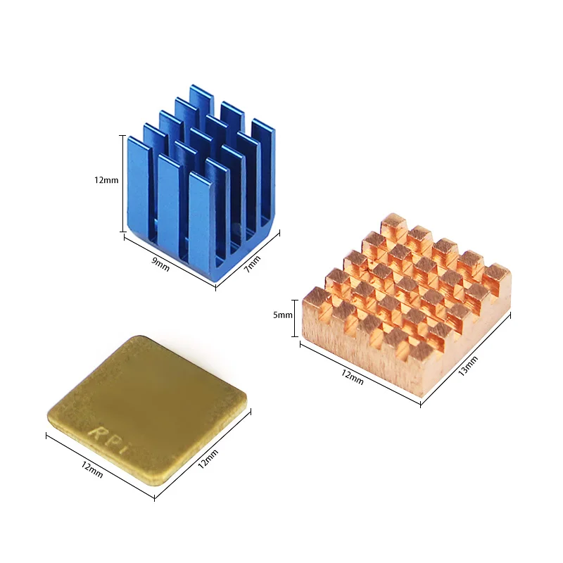 Vysoko kvalitné malinové pi 3 Model B Heat -umývadlo 2 Cooper a 1 hliníkový chladič Heatsink pre maliny pi 3b+ / 3