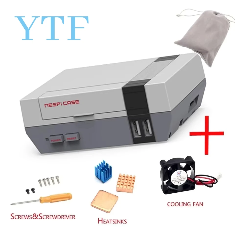 Vysoko kvalitné mini NES NESPI puzdro pre retroflag s chladiacim ventilátorom navrhnutým pre Raspberry Pi 3/2 / B+