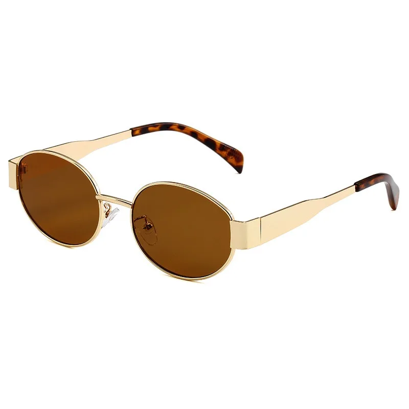 Vysoko kvalitné muži a žena malé okrúhle kovové módne slnečné okuliare 2024 Nové oválne slnečné okuliare Dámske vinobranie Gucci Sun Gufas Gafas