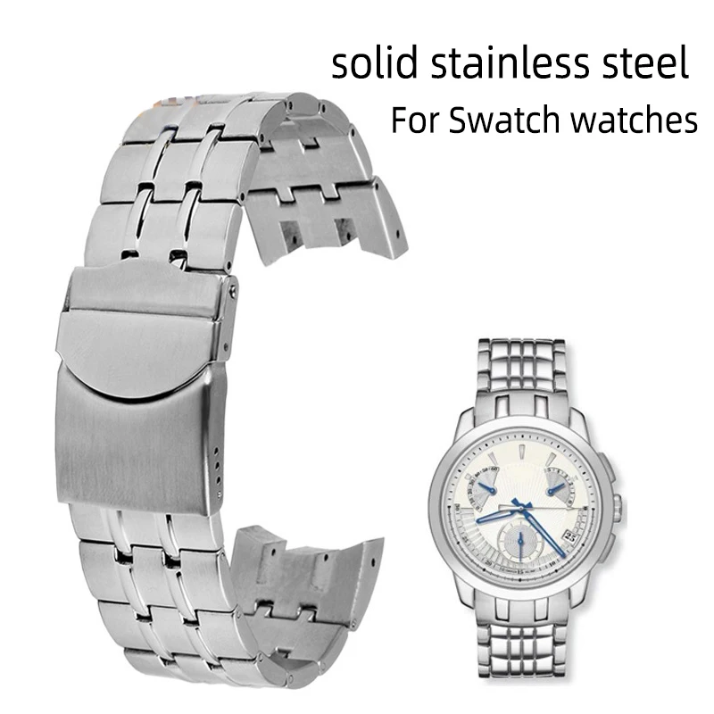 Vysoko kvalitné pevné hodinky z nehrdzavejúcej ocele pre Swatch YRS403 412 402G IRONY Pánske kovové náramky