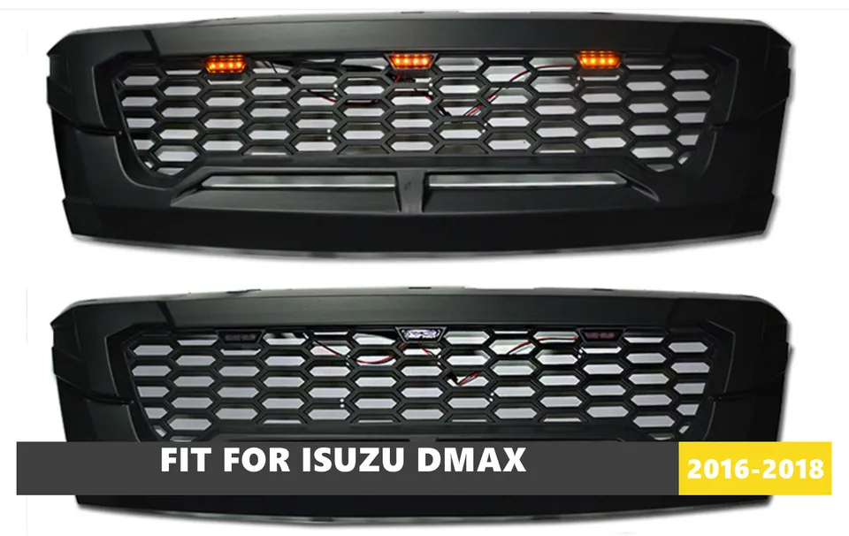 Vysoko kvalitné predné stredné závodné mriežky ABS s LED svetlami pre Isuzu Dmax D-Max 2016-2018