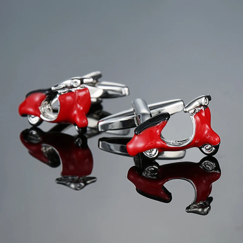 Vysoko kvalitné pánske manžetové gombíky s červeným dizajnom motocyklov Cuffbutton Príslušenstvo